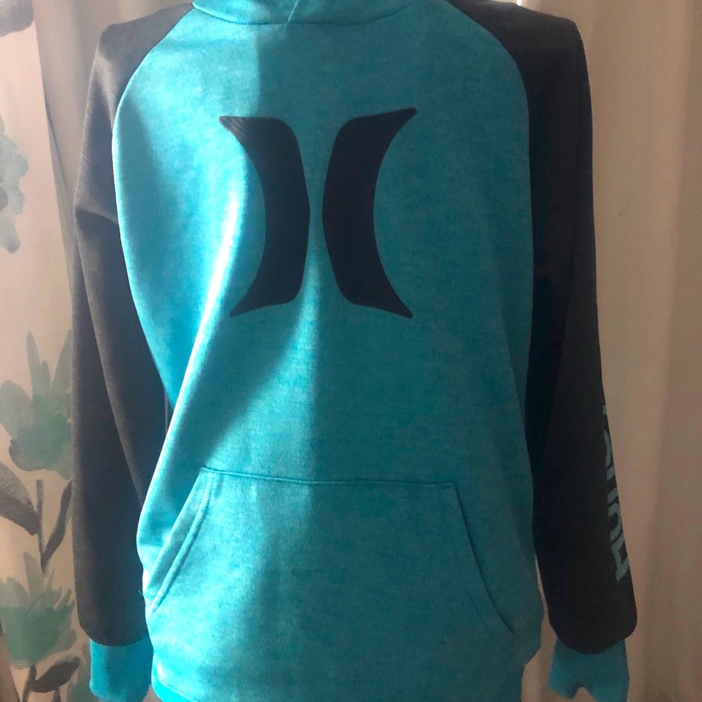 Turquoise & Black Hurley hoodie sweatshirt